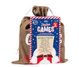 Festive Games packaging with a brown drawstring bag on a white background