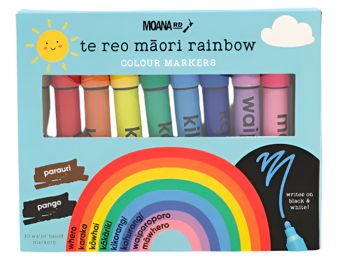 Te Reo Māori Rainbow Colour Markers