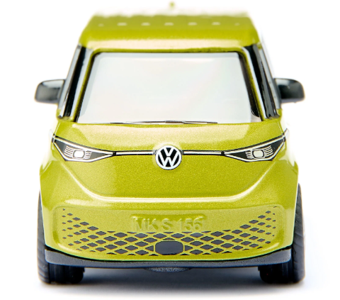 Yellow model van with Volkswagen logo on a white background