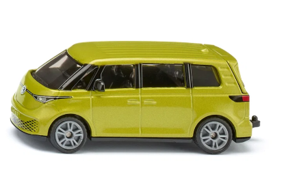Yellow toy van on a white background