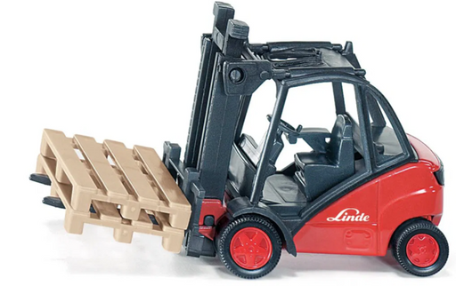 Toy forklift with metal and plastic parts