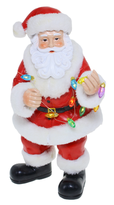 Cotton Candy Resin Santa Standing with LED Lights
