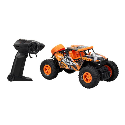 remote control monster truck in orange and black colours