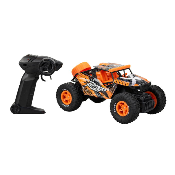 remote control monster truck in orange and black colours