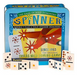 Spinner dominoes game set with packaging featuring a red spinner illustration.