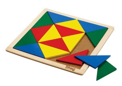 Square Mosaic Triangles Isosceles Wooden Puzzle