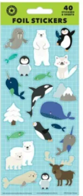 Foil stickers of artic animals
