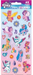 Sheet of My Little Pony foil stickers with various characters on a pink background