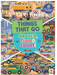 Children's book cover with colorful transportation-themed illustrations and text.