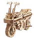 Wooden motorcycle model puzzle on a white background