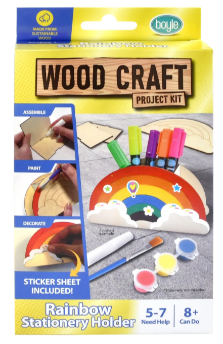 Wood Craft Project Kit - Rainbow Stationery Holder