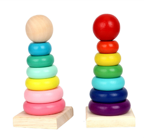 Wooden Rainbow Stacking Tower