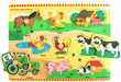 wooden peg puzzle with farm animals