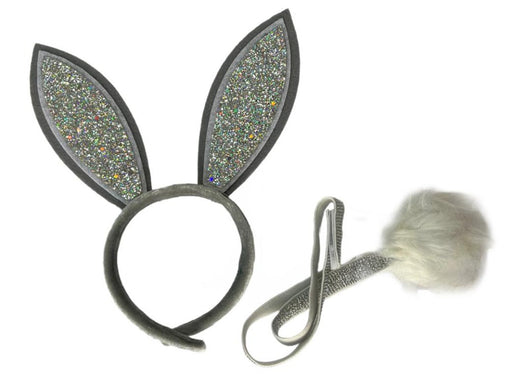 Glitter Bunny Ears & Tail Set