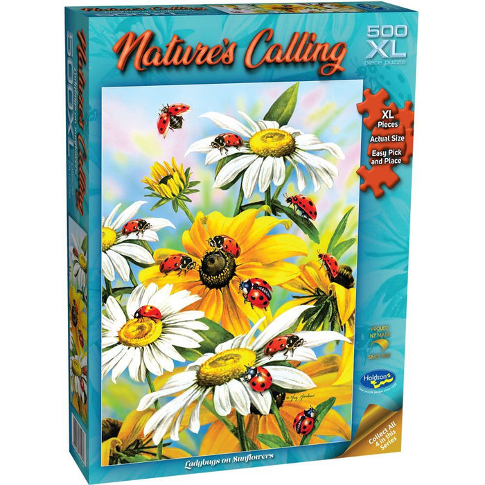 Natures Calling - Ladybugs on Sunflowers Puzzle (500XL pc)