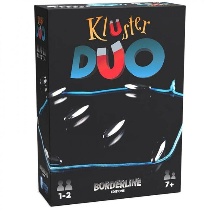 Board game box for 'Kluster Duo' by Borderline Editions on a white background