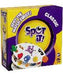 Spot It! game box with colorful dice on a yellow background