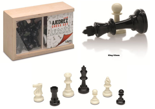 Cayro Plastic Chess Pieces in a Wooden Box_Grandpas Toys Geraldine