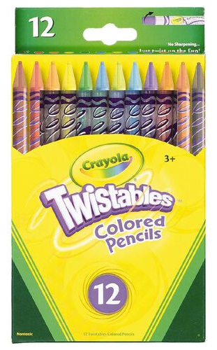 Crayola Twistable Coloured Pencils 12 Pack available at Grandpa's Toys Geraldine
