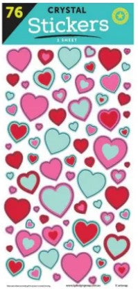 Coloured Crystal Heart Stickers_Grandpas Toys Geraldine