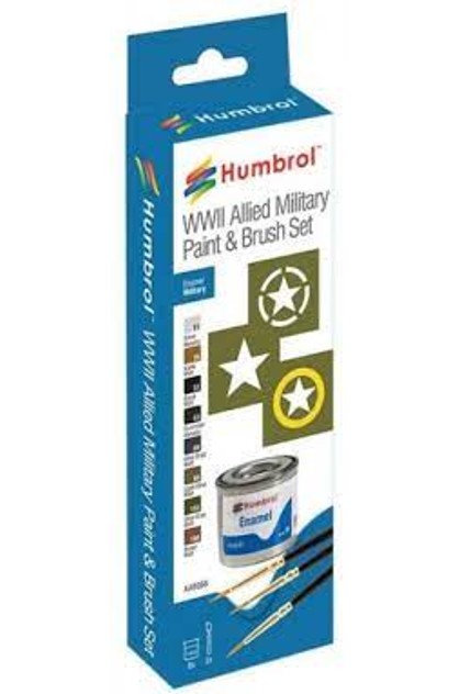 Humbrol Enamel Military - WWII Allied Military Paint & Brush Set_Grandpas Toys Geraldine