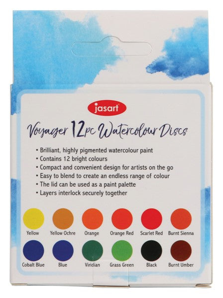 Jasart Voyager Watercolour Disc Set - 12 Colours_Grandpas Toys Geraldine