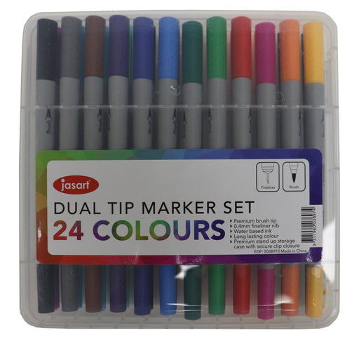 Jasart Dual Tip Marker Set - 24 Colours_Grandpas Toys Geraldine