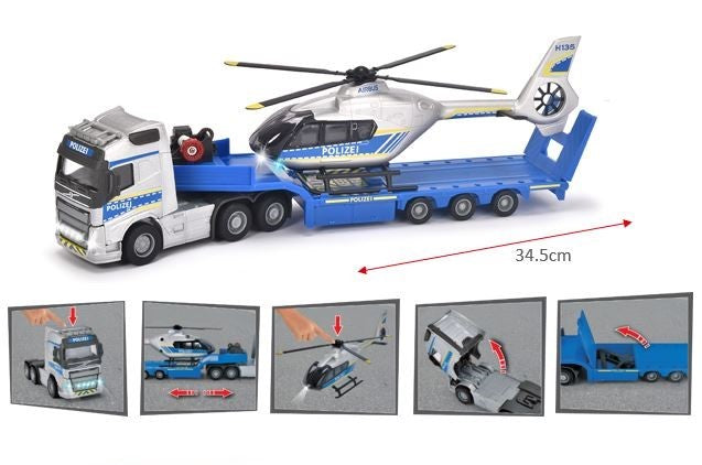 Majorette Police Volvo FH-16 Truck & Airbus H135 Helicopter_Grandpas Toys Geraldine