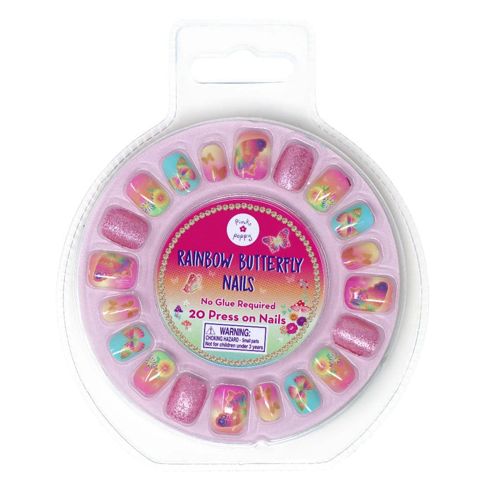 Pink Poppy Press On Nails - Rainbow Butterfly_Grandpas Toys Geraldine