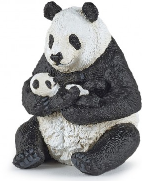Papo Panda Holding Baby Panda