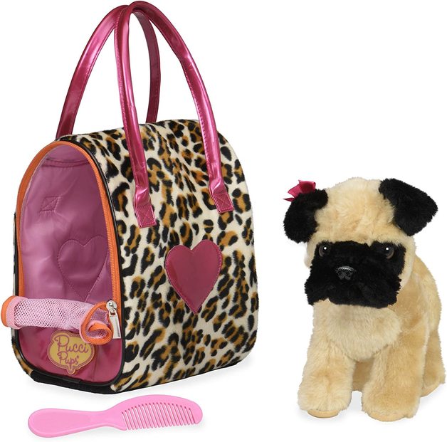 Pucci Pup Leopard Plush Glam Bag & Pug Pup_Grandpas Toys Geraldine
