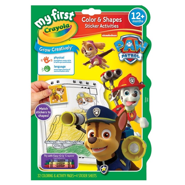 Crayola My First Colour & Shapes Activity Book Paw Patrol