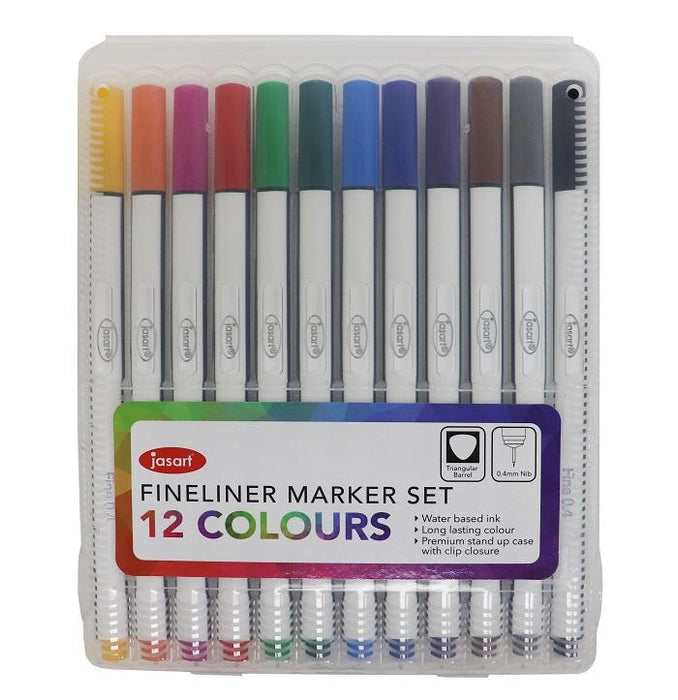 Jasart Fineliner Marker Set - 12 Colours_Grandpas Toys Geraldine