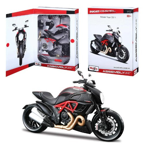 Maisto 1:12 Assembly Line Motorcycle - Ducati Diavel Carbon_Grandpas Toys Geraldine